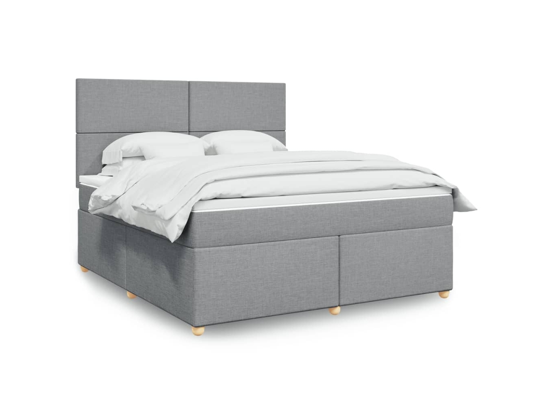 Vidaxl Cama Com Molas/colchão 180x200 Cm Tecido Cinzento-claro