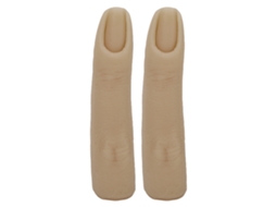 Modelo De Dedo De Prática Em Silicone Flexível Para Tatuagem, Acupuntura E Arte De Unhas 2pcs Cor Escura