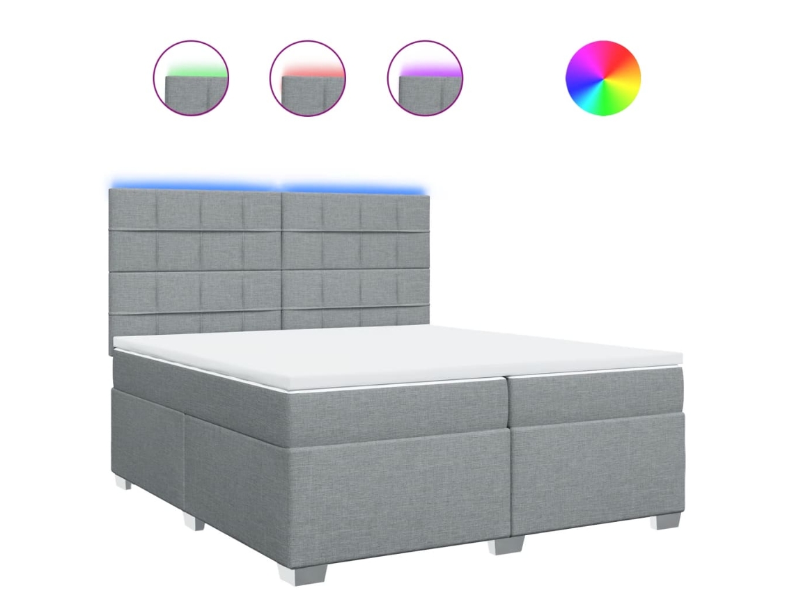 Box Spring Bed, Box Spring Beds Vidaxl Cinzeto Tecido (200 X 200 Cm)