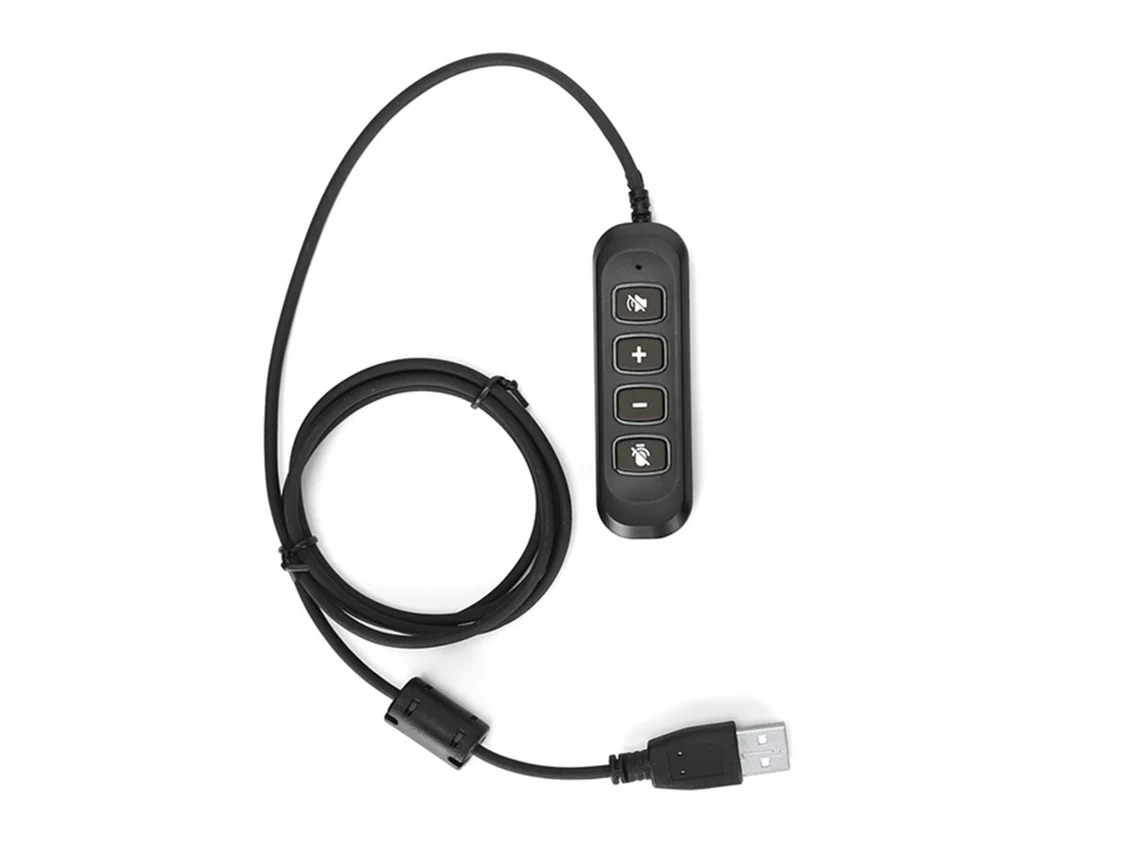 Aetheria adaptador H901 Usb Plug Qd para Fones de Ouvido Centro de Chamadas 3.5mm com Volume Ajustável Cinza