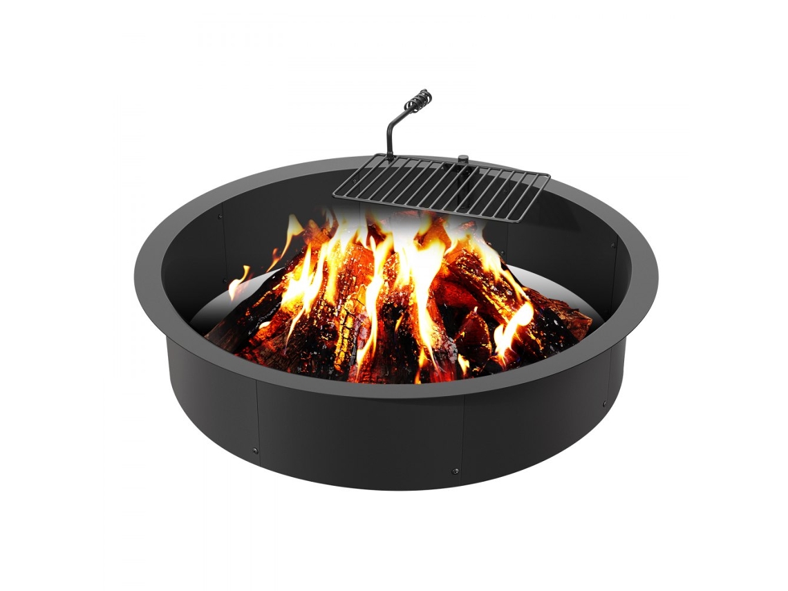 Anel De Lareira Em Aço Carbono Com Grelha Giratória Para Churrasco Tekmaquinas