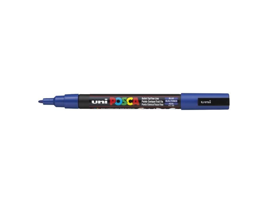 Marcador de Pasta Cônica Fina Posca Pc3M 0 9 1 3Mm Azul Escuro UNIBALL