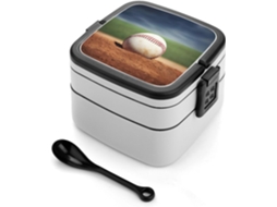 Lancheira Bento De Camada Dupla, Recipiente Para Alimentos À Prova De Vazamentos 1-litro, Lancheira Bento Em Formato De