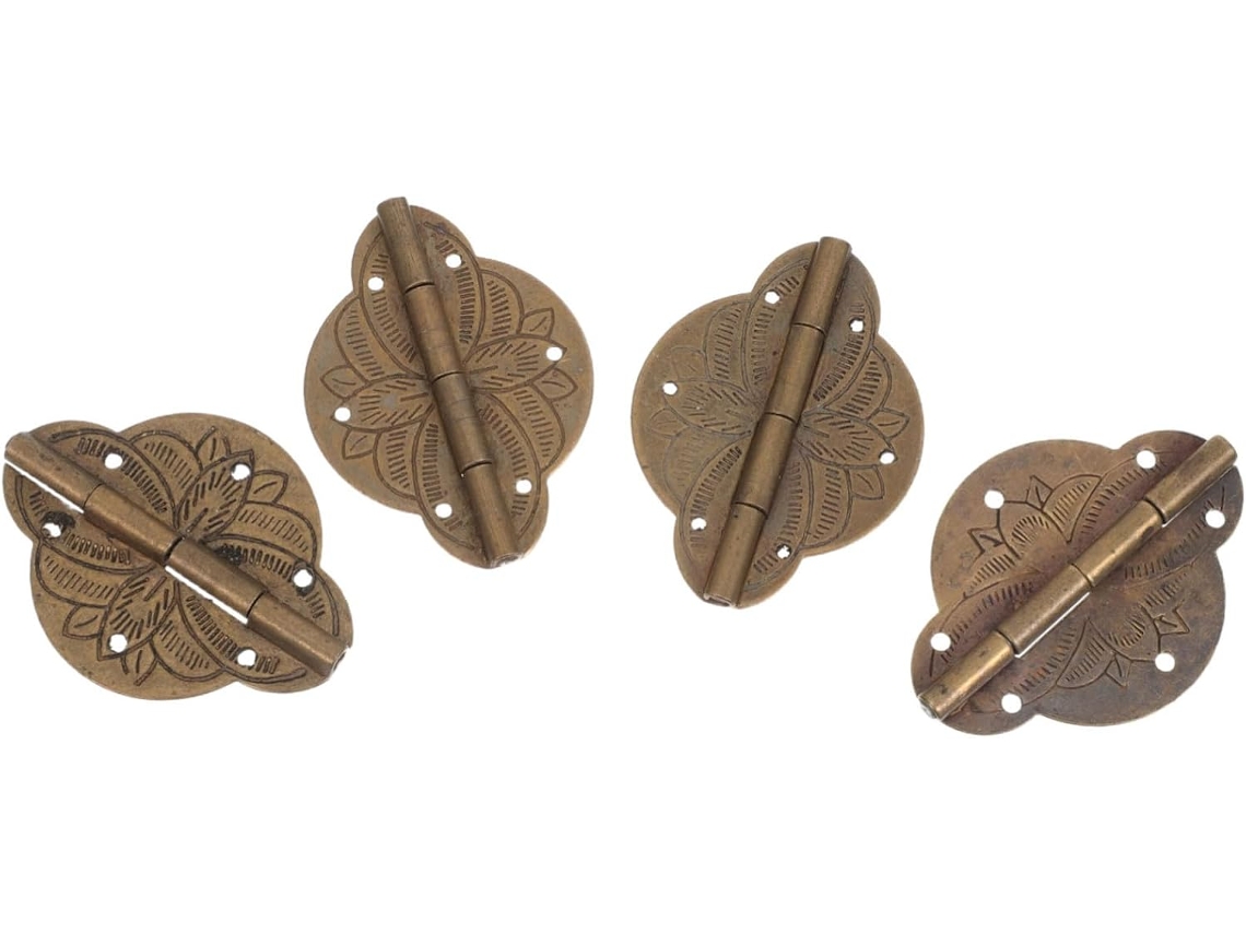 Dobradiças Childweet Em Latão Antigo, 4 Peças, 42x31mm, Dobradiças Decorativas Para Caixa De Joias, Gaveta De Armário