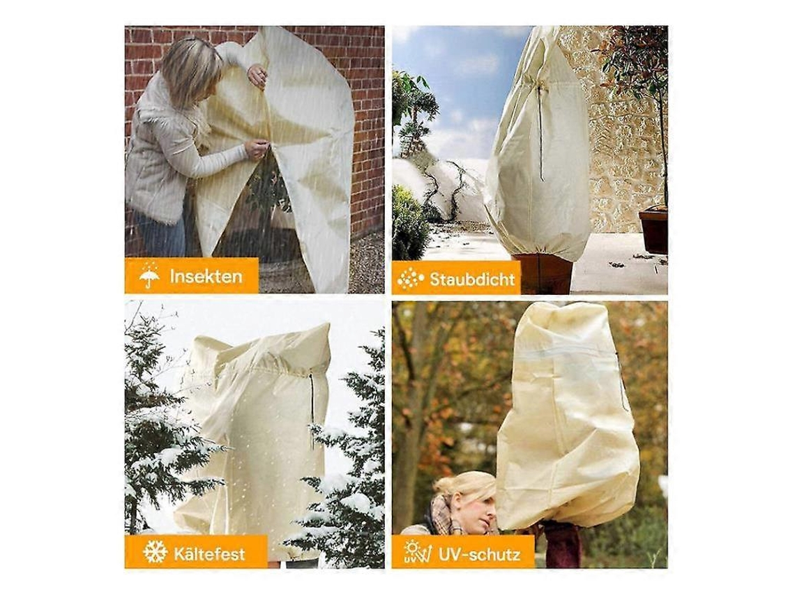 Capa de inverno para plantas, ajustável 180x120cm, com cordão e zíper, anticongelante, reutilizável | S/MARK