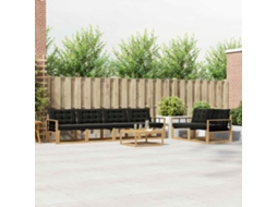 Vidaxl Conjunto De Sofás Para Exterior 7 Unid. Branco E Preto