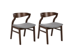 Juego De Sillas De Estilo Retro Beliani Maroa De Mdf Marrón 51x56x72