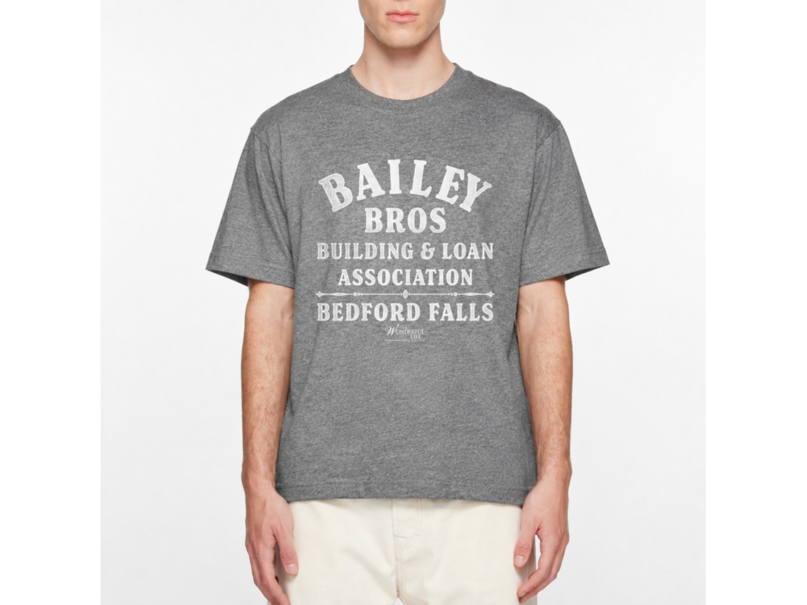 Rockinstone Its A Wonderful Life Bailey Bros Solid Graphite Adult T-shirt Size:xxl