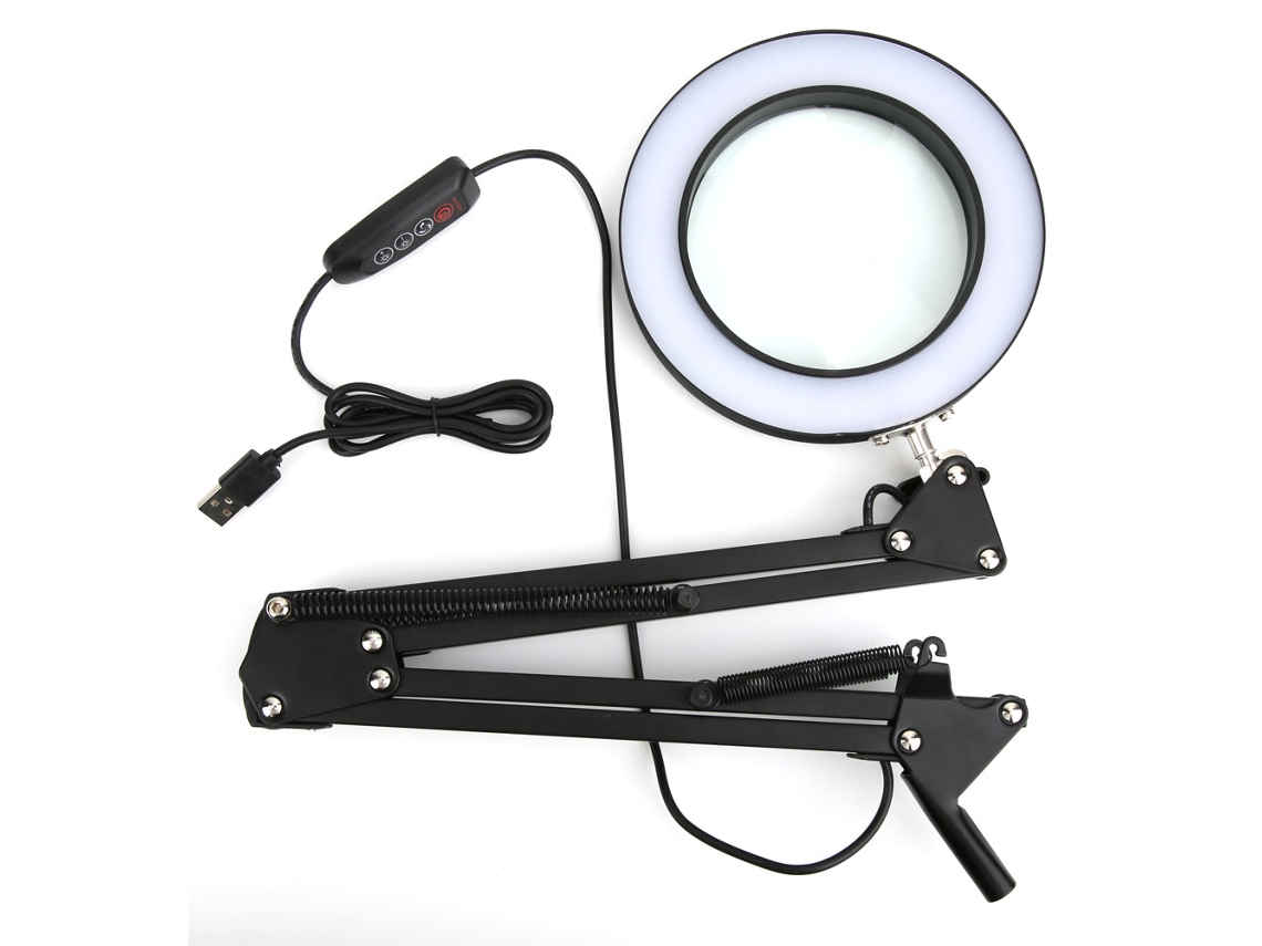 Orevant-lupa Magnética 5x Com Led Ajustável, Pinça De Mesa Para Leitura, Soldagem E Reparos, Cor Dimmable Usb 3