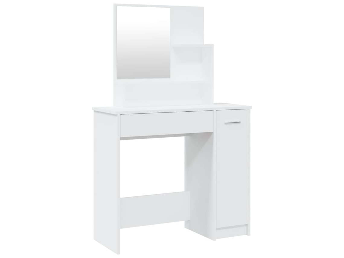 Cômoda com Espelho 86,5x35x136 Cm Cor Branco MAISON EXCLUSIVE