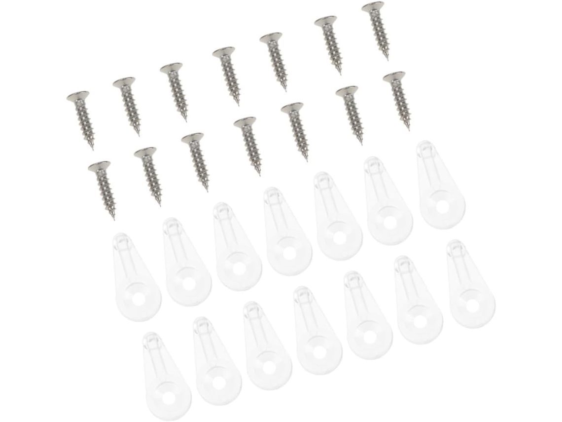 Clips De Fixação Para Painéis Vidro 4 Mm Com Parafusos, 25 Peças Plást