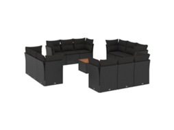 Garden Sofa Set, Garden Sofa Sets Vidaxl Preto Rattan / Vime (n/a)