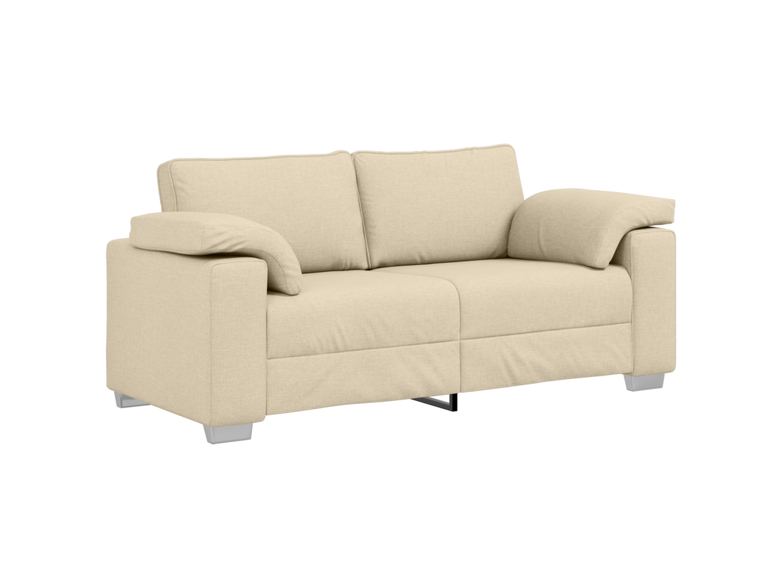 Sofá Creme Moderno Para Três Vidaxl Cream Polyester