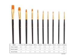 Conjunto de 50 Pincéis de Nylon para Pintura Aquarela, Óleo, Acrílico, Gouache | S/MARCA