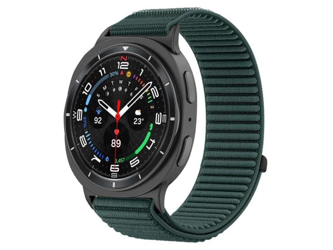 Bracelete para Samsung Galaxy Watch 8 / 8 Classic Nylon Trançado com Fecho de Velcro Verde abeto XIAOMOYU