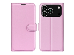 Capa Para Iphone 17 Pro Max Em Couro Cor Lichia Rosa Claro