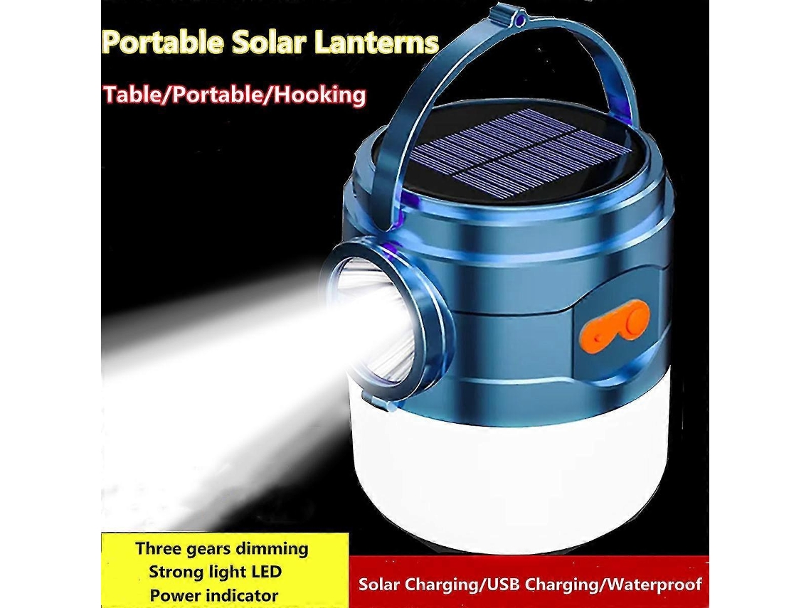 Lanternas Portáteis Com Carregamento Solar Usb, Luz Led Com Gancho, Abajur Multifuncional, Lanternas Para Camping, Mercado Noturno Olysi Shop