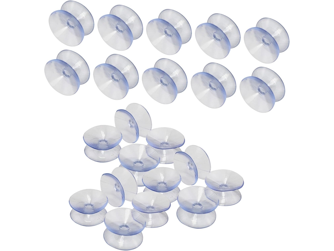 Villcase Conjunto De 50-ventosas Silicone Transparentes Dupla Face 20mm Antiderrapantes Para Vidro, Decoração E Móveis