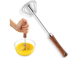 Batedor De Ovos Semiautomático 30 Cm, Batedor Manual De Aço Inoxidável Com Cabo Para Pendurar, Batedor De Metal Para Cozinhar, Marrom