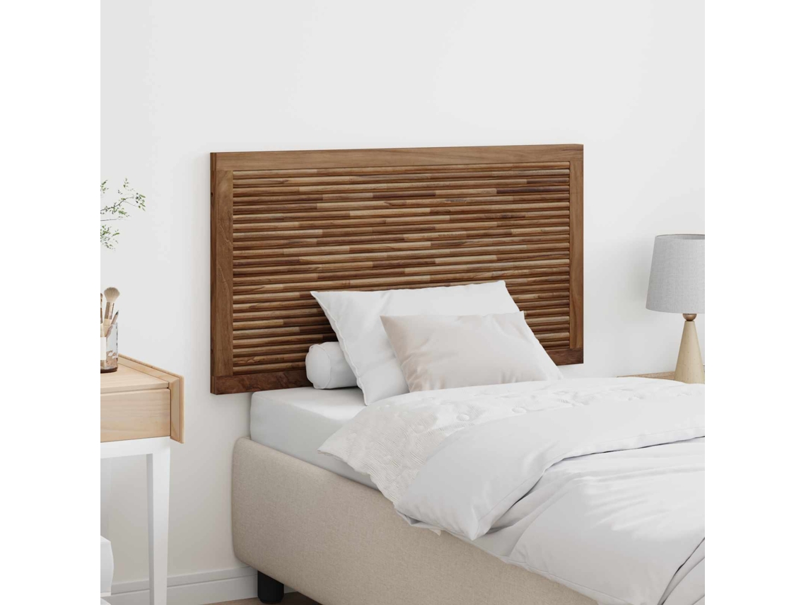 Vidaxl Cabeceira De Cama Natural Madeira De Teca Sólida