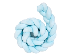 Bumper De Cuna Trenzado Para Bebê Almohada De Serpiente Suave Nudo Cojín De Niñera Azul 4.92ft
