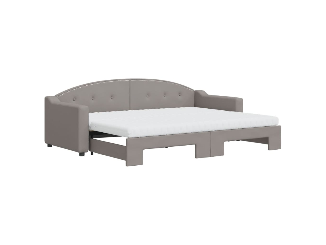 Sofá cama com Gavetão e Colchões 80x200 Cm Tecido Cinza Acastanhado MAISON EXCLUSIVE