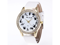 Reloj De Pulsera Unisex De Cuarzo Con Correa De Pu Fashion Zhoulianfa (blanco)
