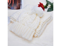 2026 conjunto Gorro de Punto Con Pompon Y Bufanda Larga para Mujer, Gorro Elástico Grueso