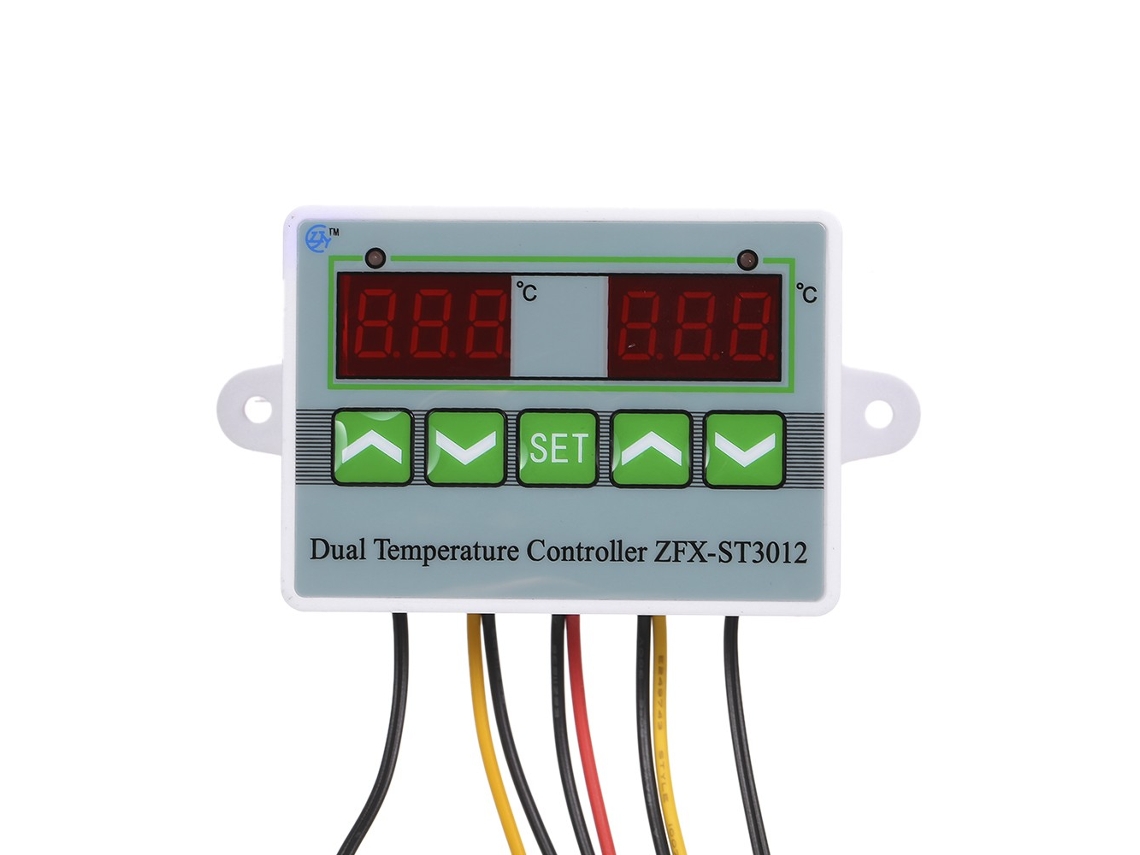 Controlador de Temperatura Digital Inteligente de Microcomputador com Display Duplo Zfx-St3012 220V / 1500W Termostato Elétrico Interruptor #1