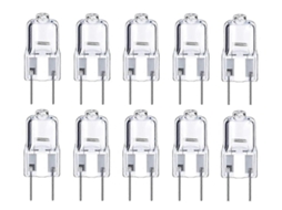 Lurelia Pack De 10 Lâmpadas Halógenas Gy6.35 20w 12v 2700k, Branca Quente, Regulável, Cápsula Transparente