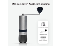 Moedor de Café Manual de Aço Inoxidável com 5 Configurações | S/MARCA