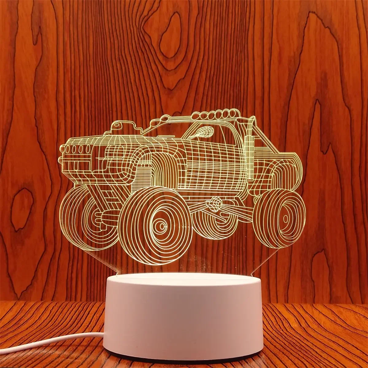 Luminária Noturna Led 3d Criativa, Luz Decorativa para Casa MDUG (luz de 3 Cores)
