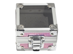 Caja Portabrochas Para Taladro De Uñas Com 25 Buracos Transparente Com Tampa Flip À Prova De Poeira Rosa