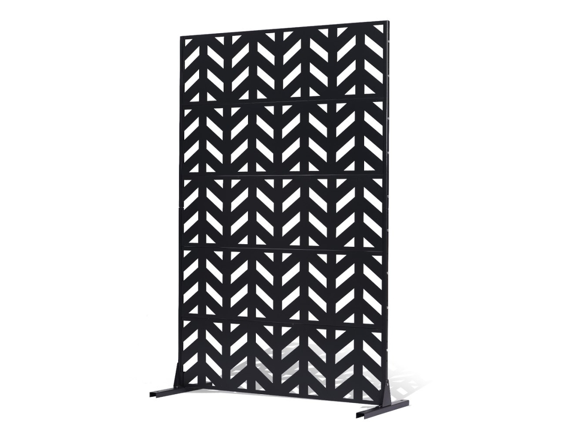 Painel De Privacidade E Divisão Em Metal Preto 120x183cm Tekmaquinas