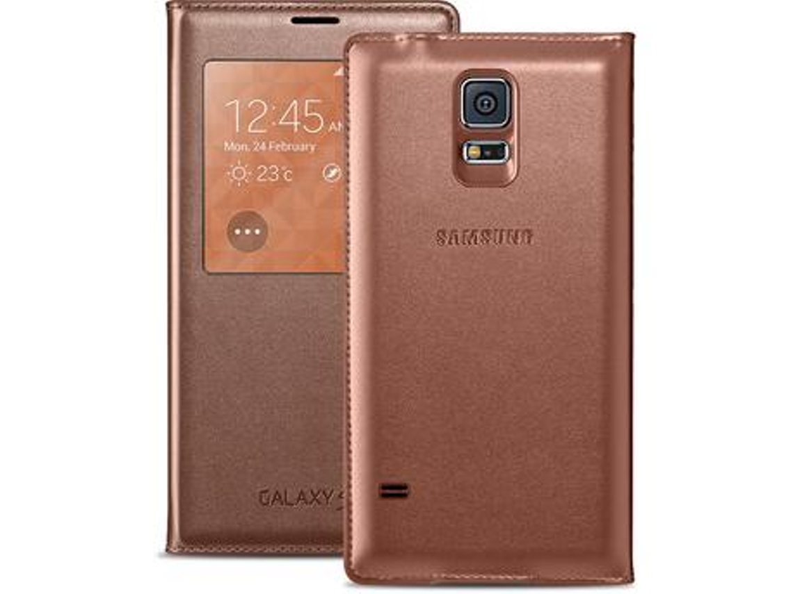 Capa s view galaxy s5 mini dourado
