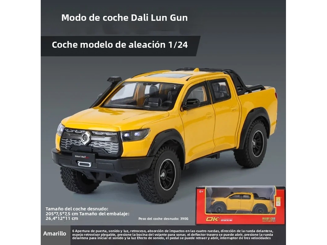 (amarelo) Miniatura De Suv Great Wall Motors Gwm Cannon Poer Em Escala 1:24, Feita Em Metal Fundido.