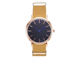 Relógio de quartzo Zhoulianfa 2018 para homens e mulheres com pulseira de nylon amarela K087-me4
