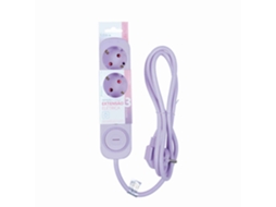 Bloco 3 Tomadas Com Interruptor 1,5m Lilás Marshmallow