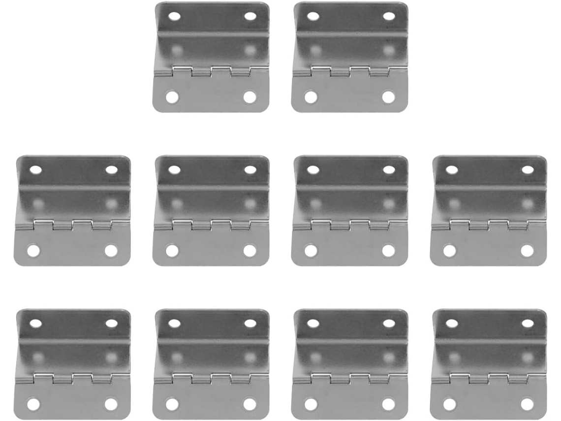 Dobradiça De Ângulo Reto Iplusmile, 10 Peças, 15mm, Ferro, Quatro Furos, Tripla, Para Espelhos De Vestir E Caixas