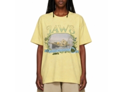 Rockinstone Jaws Movie Boat Sinking Florals Heather Yellow Adult T-shirt Size:xl