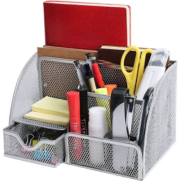 Caixa Organizadora De Mesa Em Tela Metálica, Porta, Canetas, Pacote Com 6 Unidades, Material De Escritório, Organizador Para Escritório Doméstico