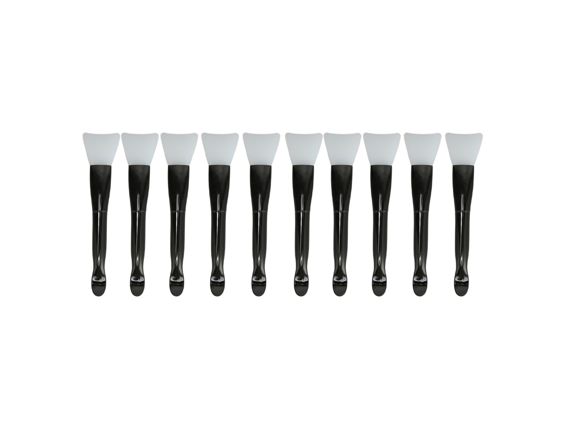 10pcs Brochas De Maquillaje De Silicona De Doble Punta Con Cuchara, Aplicador Suave Para Crema Facial Y Mascarilla
