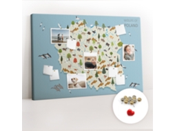 Lousa De Cortiça Mapa De Animais Da Polónia Para O Quarto Das Crianças Espelharte (120x80 Cm)
