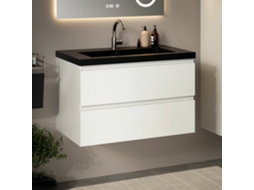Sova Waschtischunterschrank 80 Cm Weiß Schwarzes Waschbecken MIRLUX