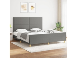 Vidaxl Estrutura De Cama Sem Colchão 180x200 Cm Tecido Cinzento-escuro