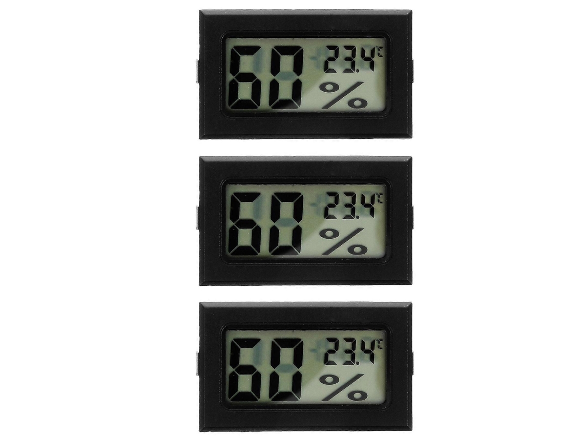 Conjunto De 3 Mini Termômetros E Higrômetros Com Display Digital Para Ambientes Internos