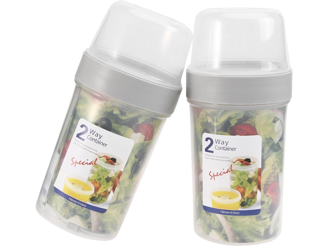 Conjunto De 2 Lancheiras Bento Heallily Camada Dupla, Com Ótima Vedação E Design Delicado Recipiente De Plástico