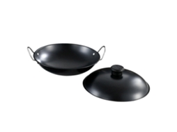 Wok De Ferro Antiaderente Com Alças Duplas Para Refogar, Compatível Com Indução, Resistente Ao Desgaste, 24,7 Cm