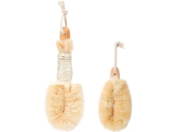 Conjunto Nuobesty Com 2 Escovas De Banho Em Fibra Sisal Natural, Escova Esfoliante Corporal Tamanhos Grande E Pequeno