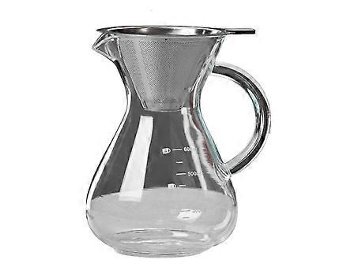 Xícara de café de vidro com filtro, resistente ao calor, para expresso, com escala graduada, para servir café, 600ml, Brilvibera